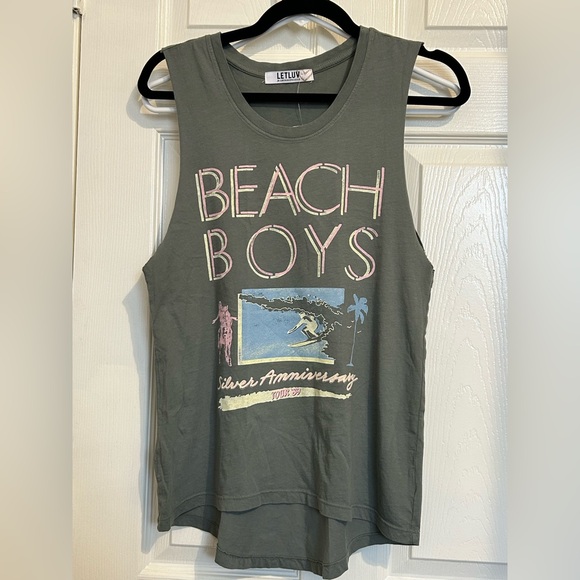 Letluv Anthropologie Beach Boys Graphic Muscle Tank Top small - Picture 3 of 5